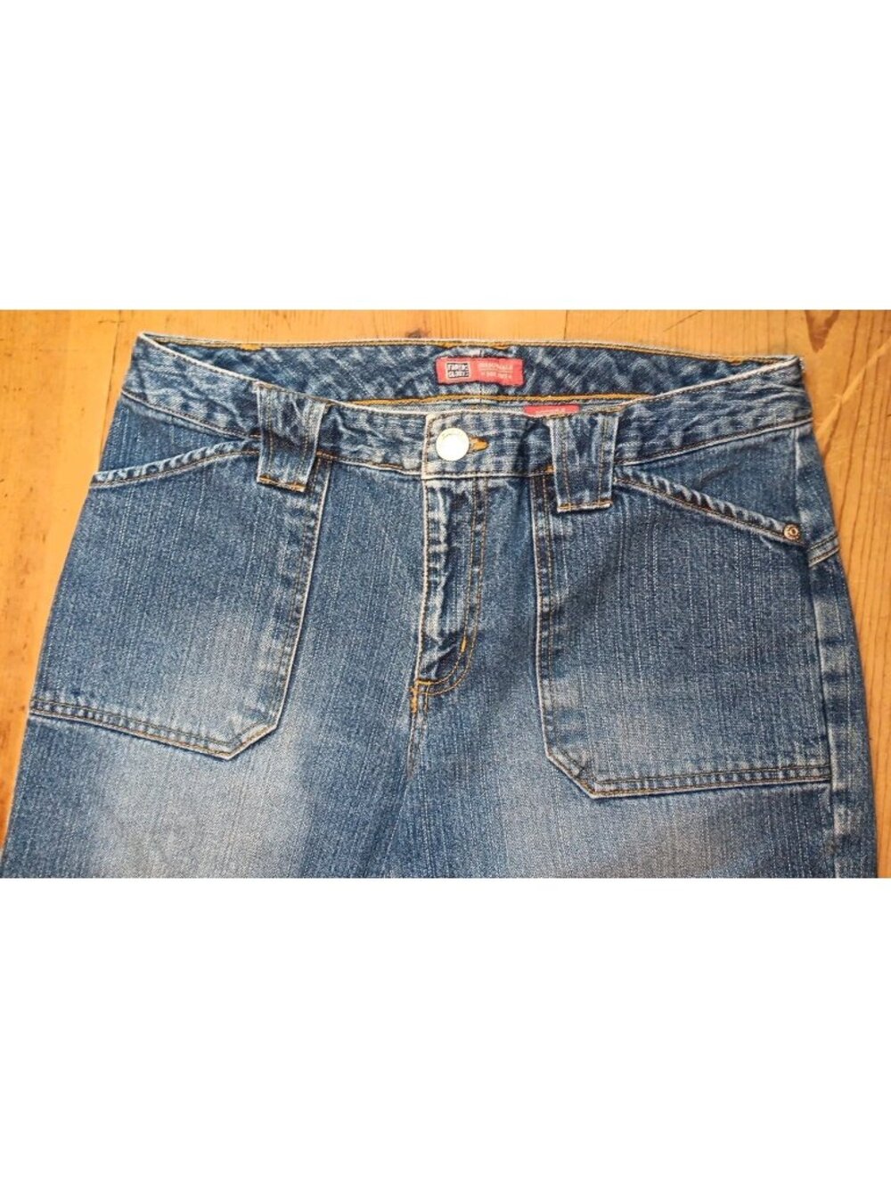Vtg Faded Glory Utility Capri Jeans Womens 8 Medium Wash Denim Pockets Cotton - Picture 2 of 7